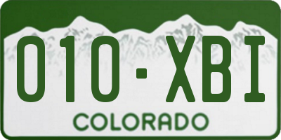 CO license plate 010XBI