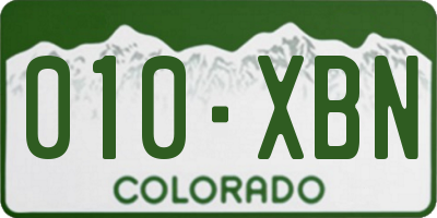 CO license plate 010XBN
