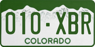 CO license plate 010XBR