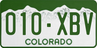 CO license plate 010XBV