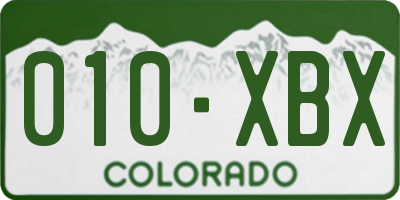 CO license plate 010XBX