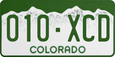 CO license plate 010XCD