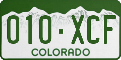 CO license plate 010XCF
