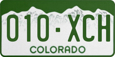 CO license plate 010XCH