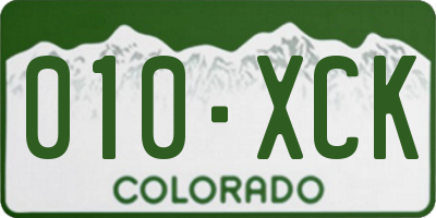 CO license plate 010XCK