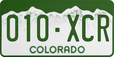 CO license plate 010XCR