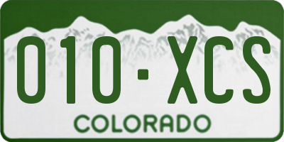 CO license plate 010XCS