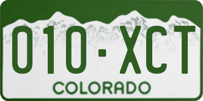 CO license plate 010XCT
