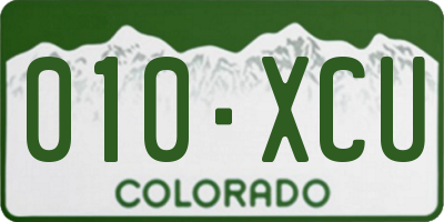 CO license plate 010XCU