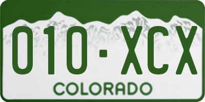 CO license plate 010XCX