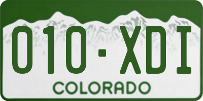 CO license plate 010XDI