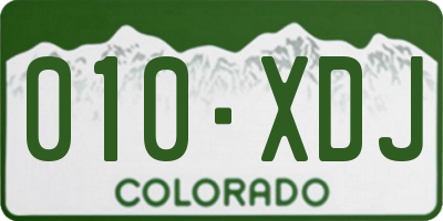CO license plate 010XDJ
