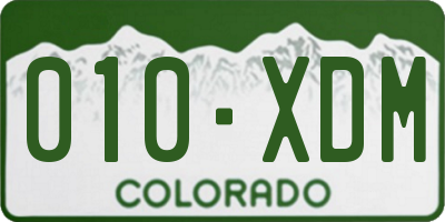 CO license plate 010XDM