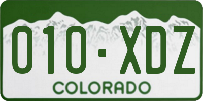 CO license plate 010XDZ
