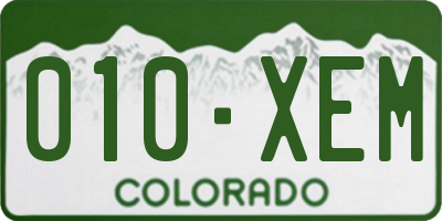CO license plate 010XEM