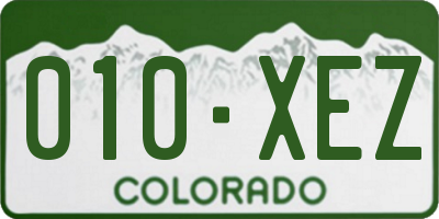 CO license plate 010XEZ