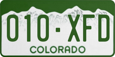 CO license plate 010XFD