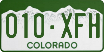 CO license plate 010XFH
