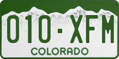CO license plate 010XFM