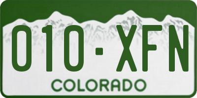 CO license plate 010XFN