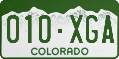 CO license plate 010XGA