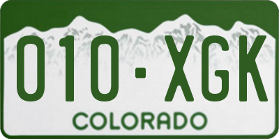 CO license plate 010XGK