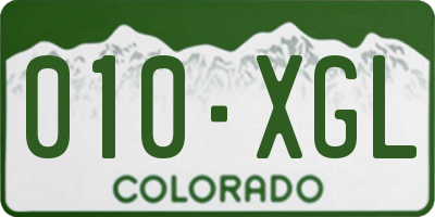 CO license plate 010XGL