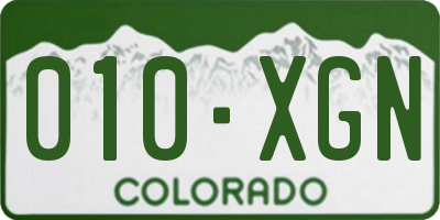 CO license plate 010XGN