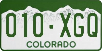 CO license plate 010XGQ