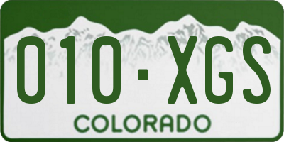 CO license plate 010XGS