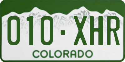 CO license plate 010XHR