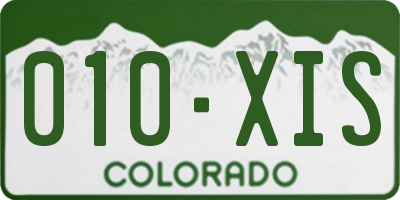 CO license plate 010XIS
