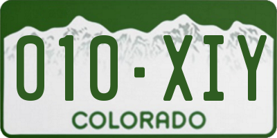 CO license plate 010XIY
