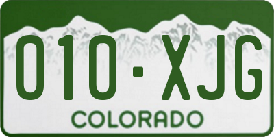 CO license plate 010XJG