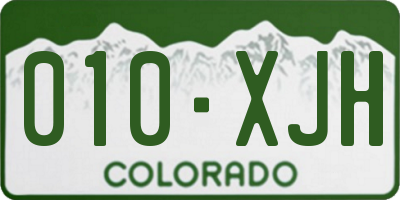 CO license plate 010XJH