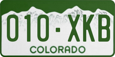 CO license plate 010XKB