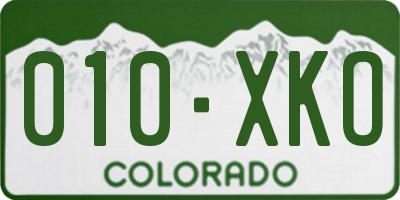 CO license plate 010XKO
