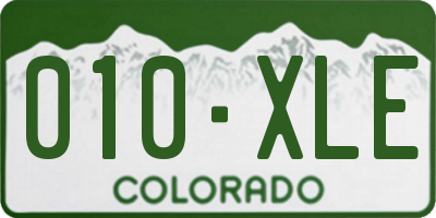 CO license plate 010XLE