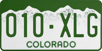 CO license plate 010XLG