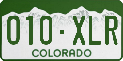 CO license plate 010XLR