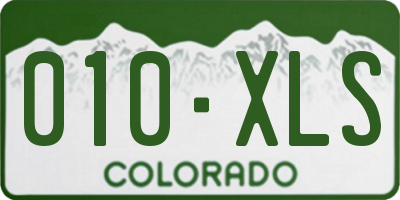 CO license plate 010XLS