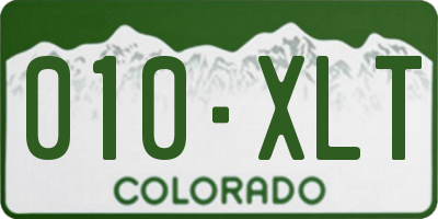 CO license plate 010XLT
