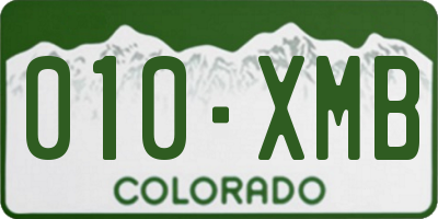 CO license plate 010XMB