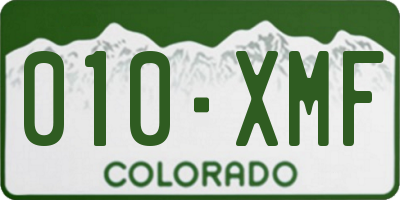 CO license plate 010XMF