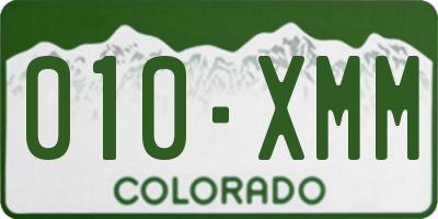 CO license plate 010XMM