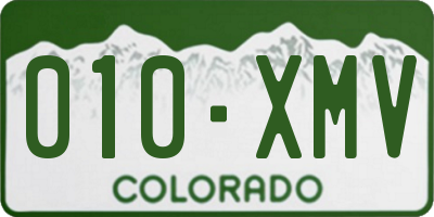 CO license plate 010XMV