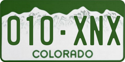 CO license plate 010XNX