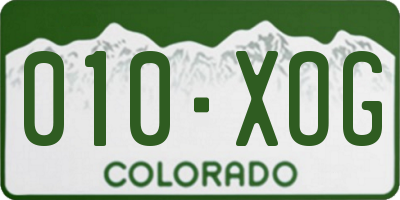 CO license plate 010XOG