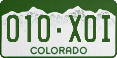 CO license plate 010XOI