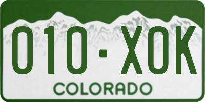 CO license plate 010XOK